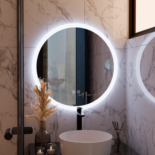 Kerek LED -tükör, 70 cm, érintés Noxia, letiltási rendszer, Daisy