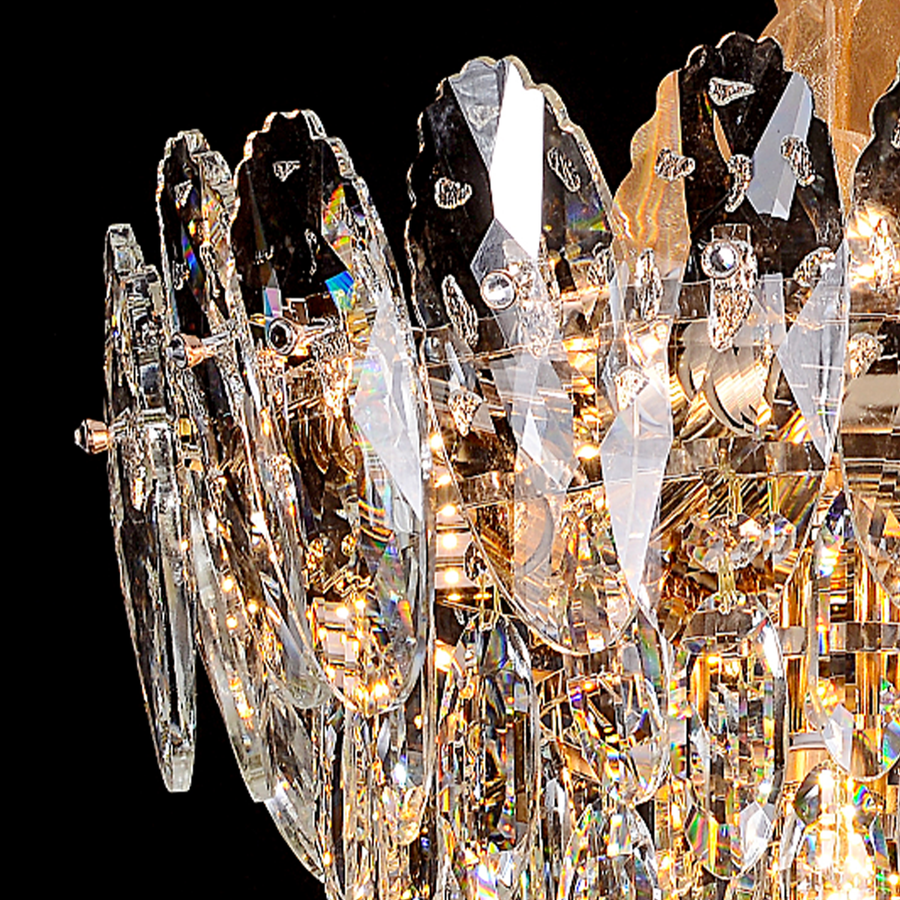 Candelabru Cristal, AURELIUS Nobile, 7xE14, Diametru 40cm, Auriu Lucios, Inaltime Reglabila, Metal si Cristal Candelabre Cristal Default Title Alessandro Design