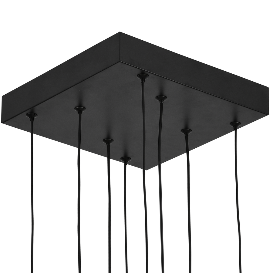 Lustra LED cu telecomanda ,Suspendata 98W, 4 Elemente, lumina Rece/Calda/Neutra, Dimabila, Inaltime Reglabila, Negru