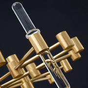 Kristály csillár CC850/480GD, 6xE14, 48x45 cm, állítható magasság, fényes arany, állítható magasság, elegáns kivitel, fém és kristály