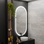Ovális LED -tükör, 50x100cm, Velara Touch, Szabadságrendszer, Dimable