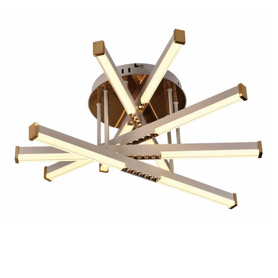 LED csillár távirányítóval LT182/5WH, 69W, 5 elem, hideg/meleg/semleges fény, szabályozható, fehér