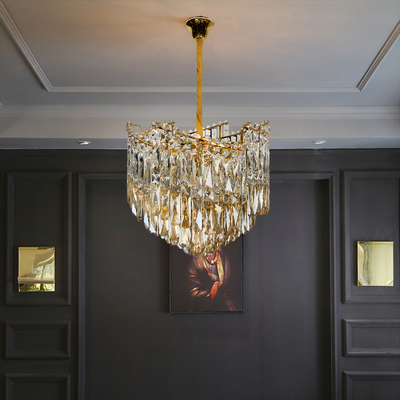 Crystal Chandelier Topkapi Noble 6xe14, 40 cm átmérőjű, fényes arany, állítható magasság