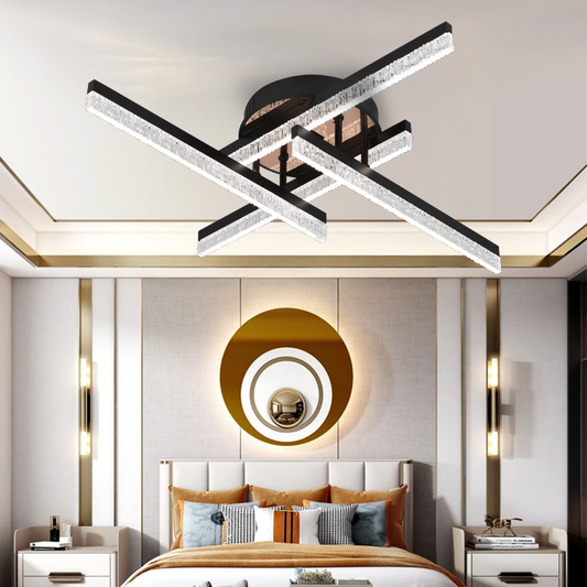 LED csillár távirányítóval LT179/4BK, 35W, 4 elem, hideg/meleg/semleges fény, szabályozható, fekete