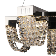 LED kristálycsillár 30W, CC370/500CH, átmérő 49cm, fényes króm, meleg, semleges hideg fény 3000K/4000K/6000K állítható magasságú, fém és kristály