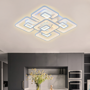LED -csillár Felix 107W távirányítóval, 5 négyzet, hideg/forró/semleges fény, instabil, fehér