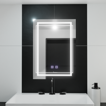 Téglalap alakú LED -tükör, 50x70 cm, Koven Touch, Despantile rendszer, Dimable