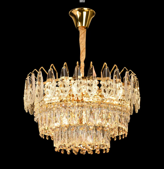 Csillár kristály windsor Eleganza 8x E14, 49 cm átmérőjű, fényes arany, állítható magasság