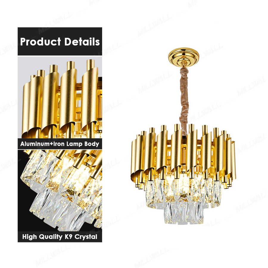 Crystal Chandelier Versailles Petito 3XE14, 30 cm átmérőjű, arany, állítható magasság