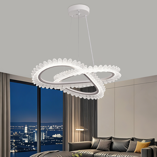 LULUS LED PRISM LUMINIS, CRYSTAL ÉS MÉG, 210W, 4 CIRCLES, DIMILE, állítható magasság, hideg/forró/semleges fény, fényűző világítás