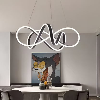 LED -csillár Infinity Halo, 138W távirányító, hideg/forró/semleges fény, instabil, fekete, állítható magasság