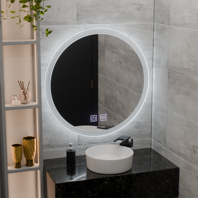 Kerek LED -tükör, 70 cm, érintés Noxia, letiltási rendszer, Daisy
