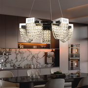 LED kristálycsillár 15 W, STRATUS Magno, átmérő 50 cm, fényes króm, meleg, semleges hideg fény 3000K/4000K/6000K állítható magasságú, fém és kristály