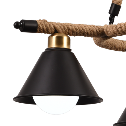 Lustrage vágy, 2*E27, barna, fém és zsineg