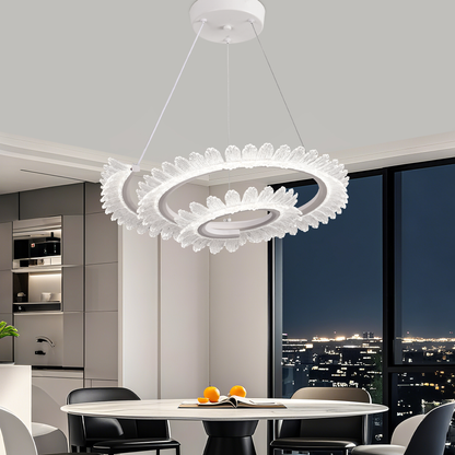 LULUS LED PRISM LUMINIS, CRYSTAL ÉS MÉG, 210W, 4 CIRCLES, DIMILE, állítható magasság, hideg/forró/semleges fény, fényűző világítás
