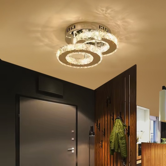 LED LED LED ROKALO RONDRA kristályokkal, 2 fényforrás, 26W, fényes króm