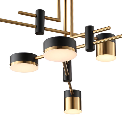 Modern LED csillár Ionitus 72W fekete és arany, karok, meleg/semleges/hideg fény 3000K/4000K/6000K, fém és akril