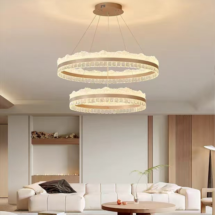 LED -csillár, Nivalis távirányítóval felfüggesztve, 126W, hideg/forró/semleges fény, instabil, állítható magasság, arany