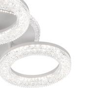 LED LED Singrid távirányítóval, 50W, 3000K/4000K/6000K, Daisy, Fehér, Kristályok, 3 Kör