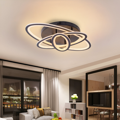 LED csillár távirányítóval TIANA 83W, 3 ellipszis, hideg/meleg/semleges fény, szabályozható, fekete