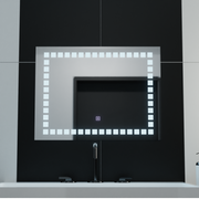 Téglalap alakú LED -tükör, 80x60 cm, gid könnyű alaptés