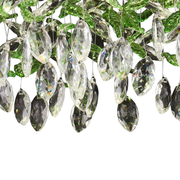 Crystal LED csillár LLC211/400GN kerek, 22W, hideg/meleg/semleges fény, zöld kristályok, fényes króm