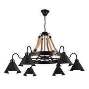 Vintage csillár Pedro kötéllel, 4 x E27 zárt fa