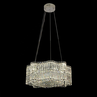 Kristály LED csillár távirányítóval Regalis CC576/1000CH, 60W, meleg/hideg/semleges fény 3000K/4000K/6000K, állítható magasság, szabályozható fény, fém és kristály