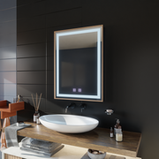 LED Touch Kariri tükör, 60x80 cm, leolvasztási funkció, arany rózsacsiszolt keret