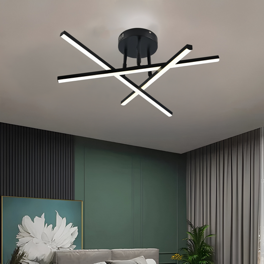 LED -csillár 40W távirányítóval, 3 elem, lineáris, hideg/forró/semleges fény, instabil, fekete