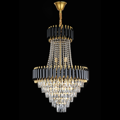 Crye Chandelier Versailles Grande Supremo 10xe14, 60 cm x átmérő 90 cm, fényes és fekete arany, állítható magasság