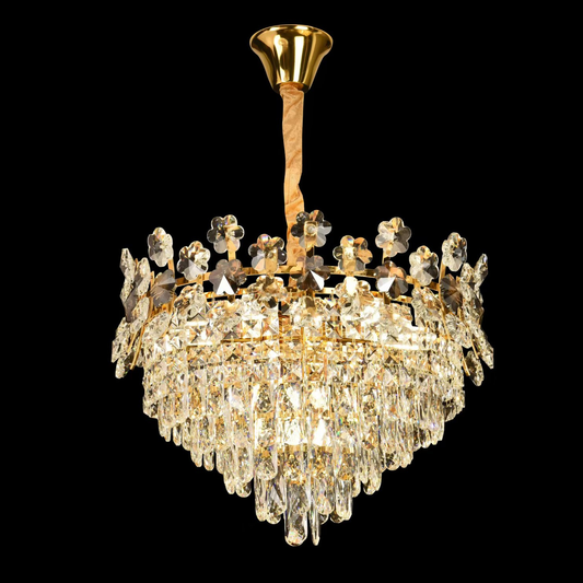 Csillár kristály windsor Eleganza 8x E14, 49 cm átmérőjű, fényes arany, állítható magasság