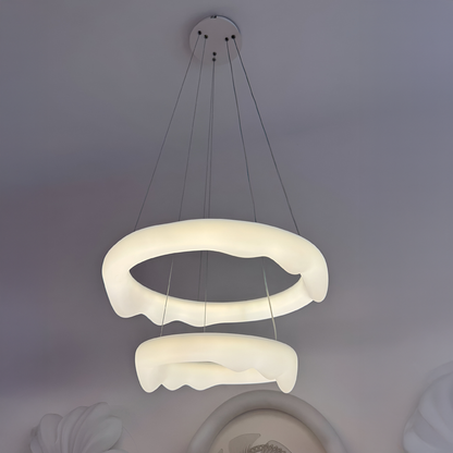 LED -csillár, távirányítóval felfüggesztve, Amadeo, 90W, hideg/forró/semleges fény, instabil, állítható magasság, fehér