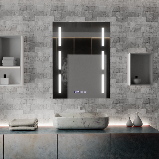 Mirror LED Touch Erich S86/60X80 páramentesítő rendszer, óra és hőmérséklet 60x80 cm