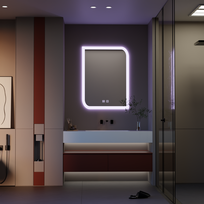 Négyszögletű LED tükör, 60x80cm, E69S/60X80, érintés, páramentesítő rendszer