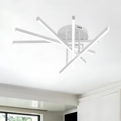 GIO távirányítós LED csillár, 65 W, 5 elem, hideg/hideg/semleges fény, szabályozható, fehér