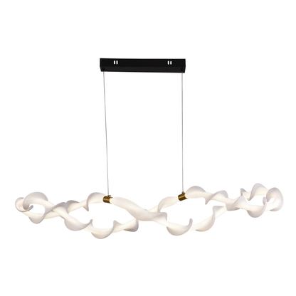 Függesztett akril LED csillár LT762/2GD, 36W, meleg/semleges/hideg fény 3000/4000/6000K, aranyfehér, állítható magasságú