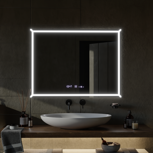 Téglalap alakú LED -tükör, 60x80 cm, Villaytouch Marcello, Desmantile System, Dimable