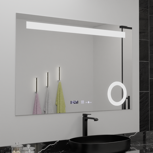 Tükör LED téglalap alakú 80x60cm absiduclow marcello lebontó óra leolvasztási rendszer termométer