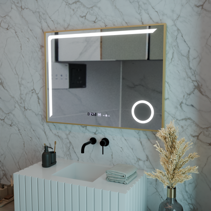 LED tükör érzékelő mozgásglow rosaliia 80x60 cm hideg fény/hideg/neutra dimable rendszer Merométer helyettes hőmérő Marcello Funghhi kollekció
