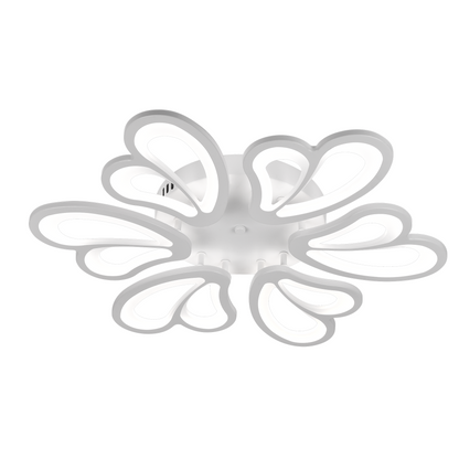 LED -csillár Virág 72W távirányítóval, 6 szirm, hideg/forró/semleges fény, fehér, fehér