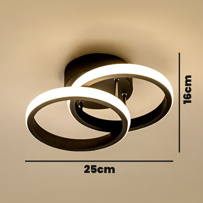 LED csillár VERTEX CIRCULA 22W, 2 kör, fém keret, hideg/meleg/semleges fény, fekete