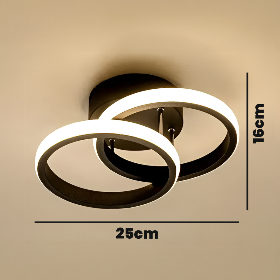 LED csillár VERTEX CIRCULA 22W, 2 kör, fém keret, hideg/meleg/semleges fény, fekete