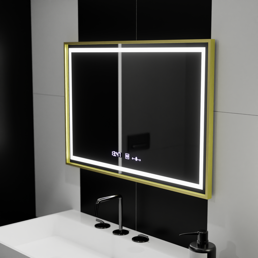 Mirror LED téglalap alakú 120x80cm specchio mozgásglow marcello óraszelrási rendszer és dimálható hőmérő