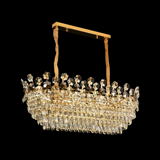Csillár kristály windsor Eleganza 8x E14, 49 cm átmérőjű, fényes arany, állítható magasság