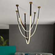 Modern csillár, LED, Largo terület, 43W, meleg, fekete fény