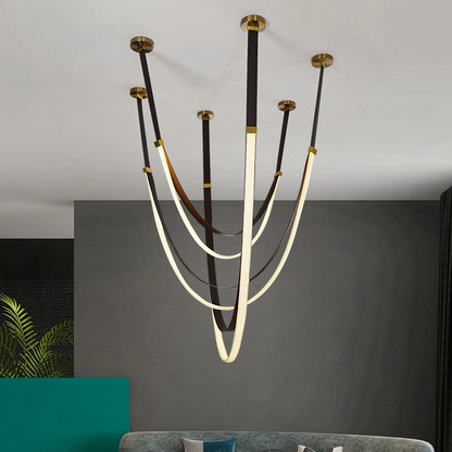 Modern csillár, LED, Largo terület, 43W, meleg, fekete fény