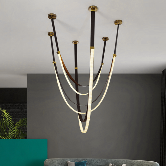 Modern csillár, LED, Largo terület, 43W, meleg, fekete fény