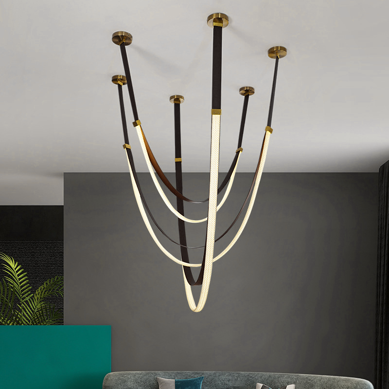 Modern csillár, LED, Largo terület, 43W, meleg, fekete fény
