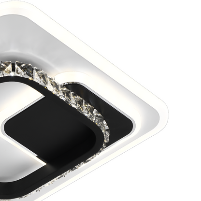 LED -csillár Ariella 40W Crystal, négyzet, hideg/forró/semleges fény, fekete